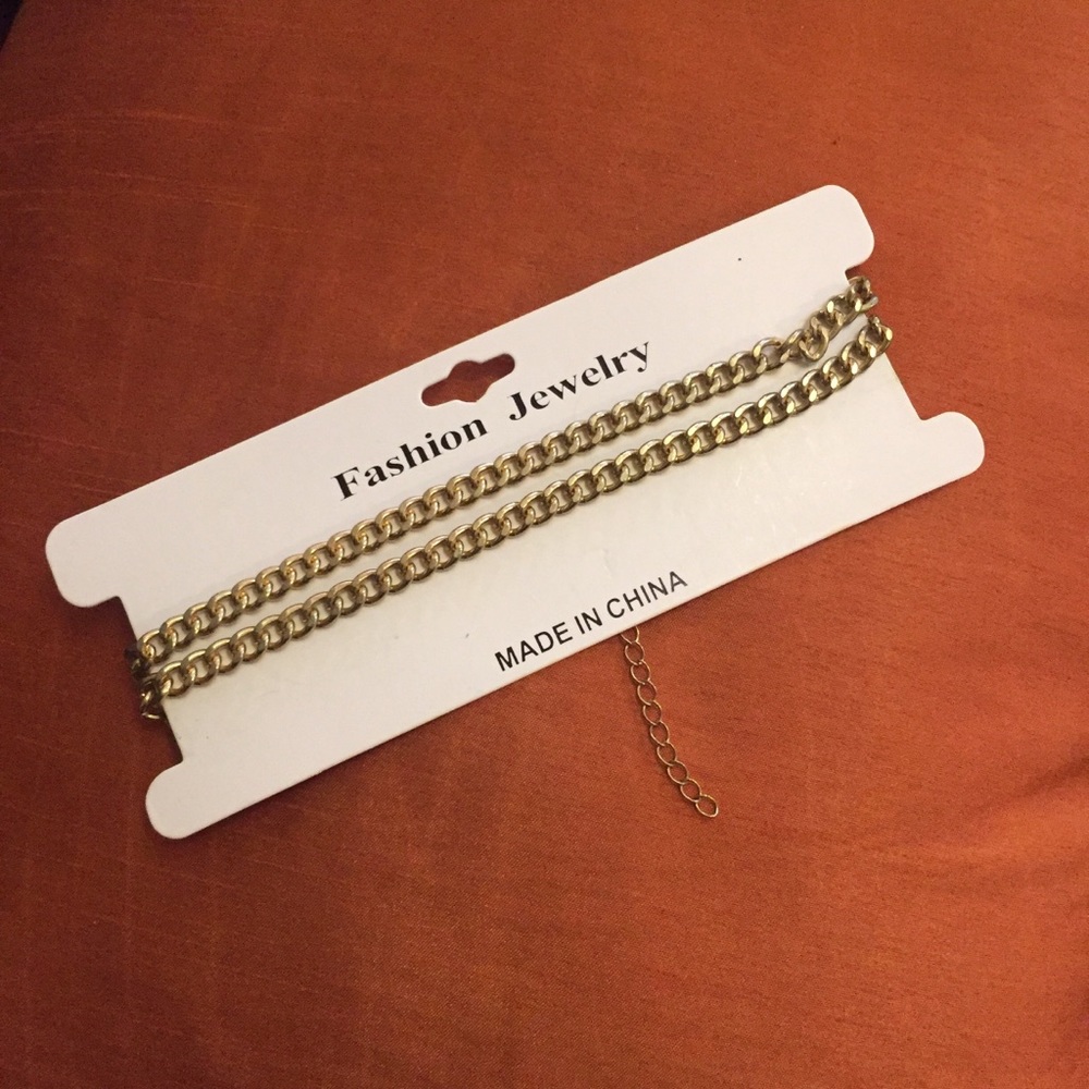 Gold plated choker necklace / anklet bracelet